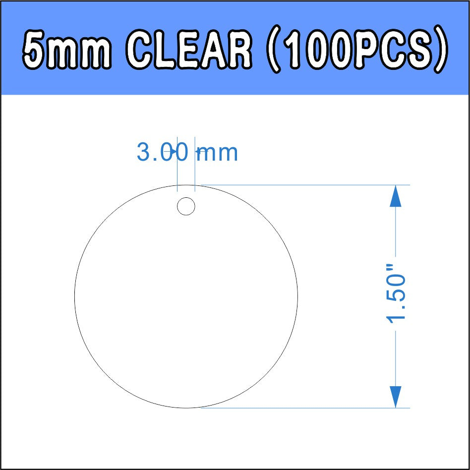 (Wholesale) 100pcs Clear Acrylic Blank Keychain / Key Ring Chain Holder Pendant Keyring DIY Circle