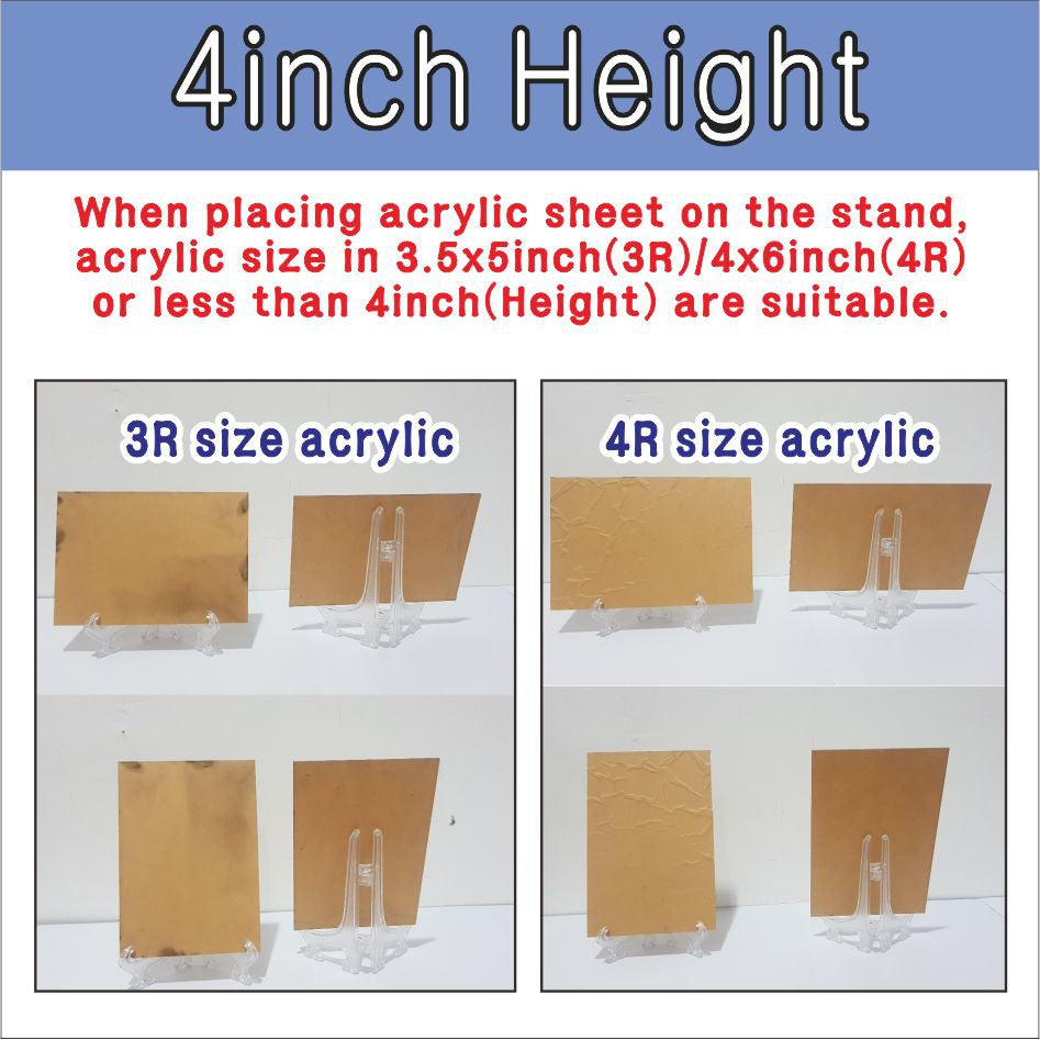 Photo Frame Stand Clear Plastic Pedestal Picture Holder / Artwork Acrylic Plexiglass Display Decor