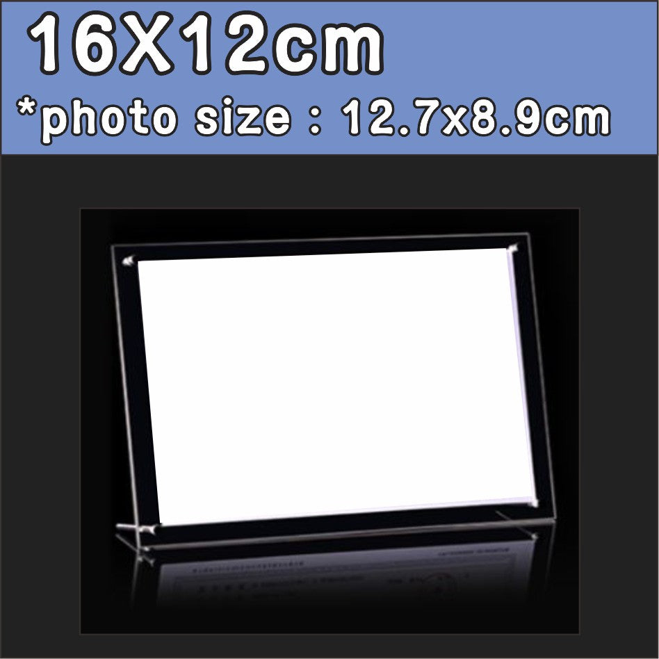 Acrylic Photo Frame With Silver Pin / Promo Menu Holder Picture Stand Decoration for Christmas Gift
