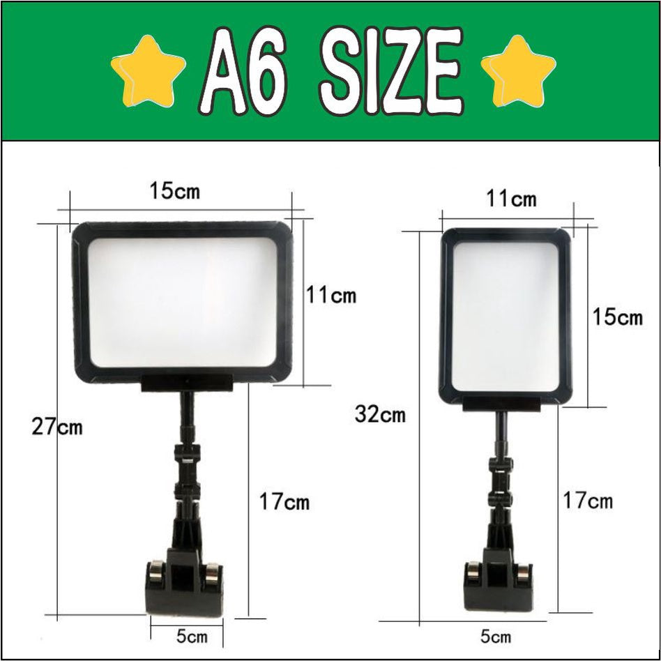 A4 A5 Promo Clamp Holder Price Name Tag Memo Paper Photo Menu Label Sign Table Clip Supermarket POP