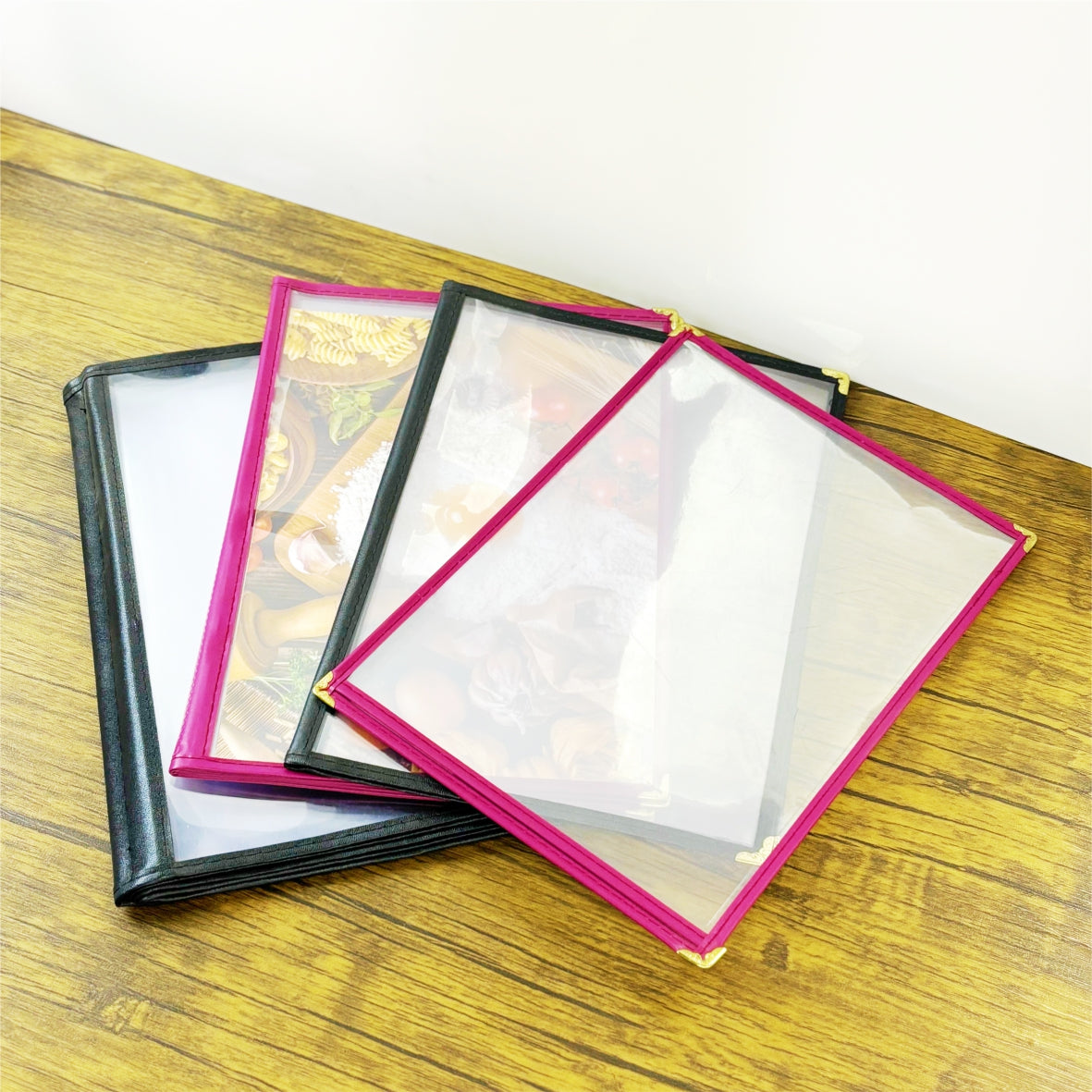 Menu Cover Cook Book Transparent Holder 1/2/3/4/6 Page A4 Size Restaurant Cafe Bar Coffee Shop Store