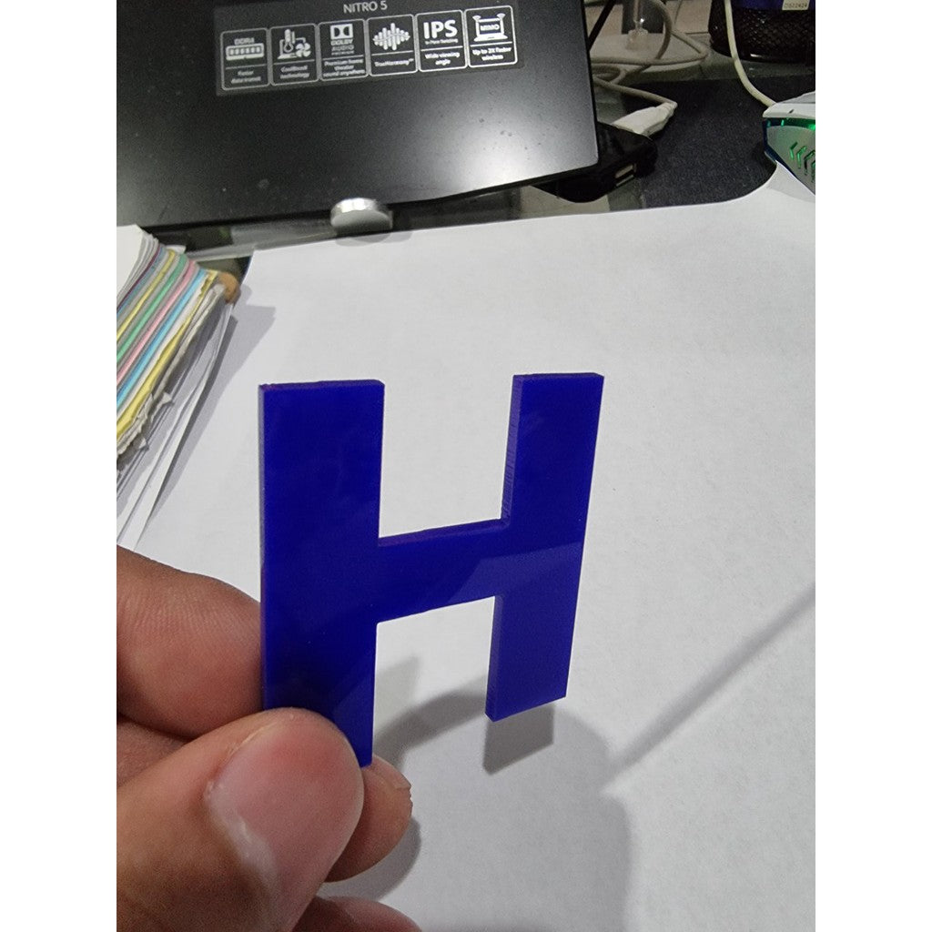 (8/9/10" H) Acrylic Letter Laser Cut / Alphabet Number Clear Transparent Black White Color Signage