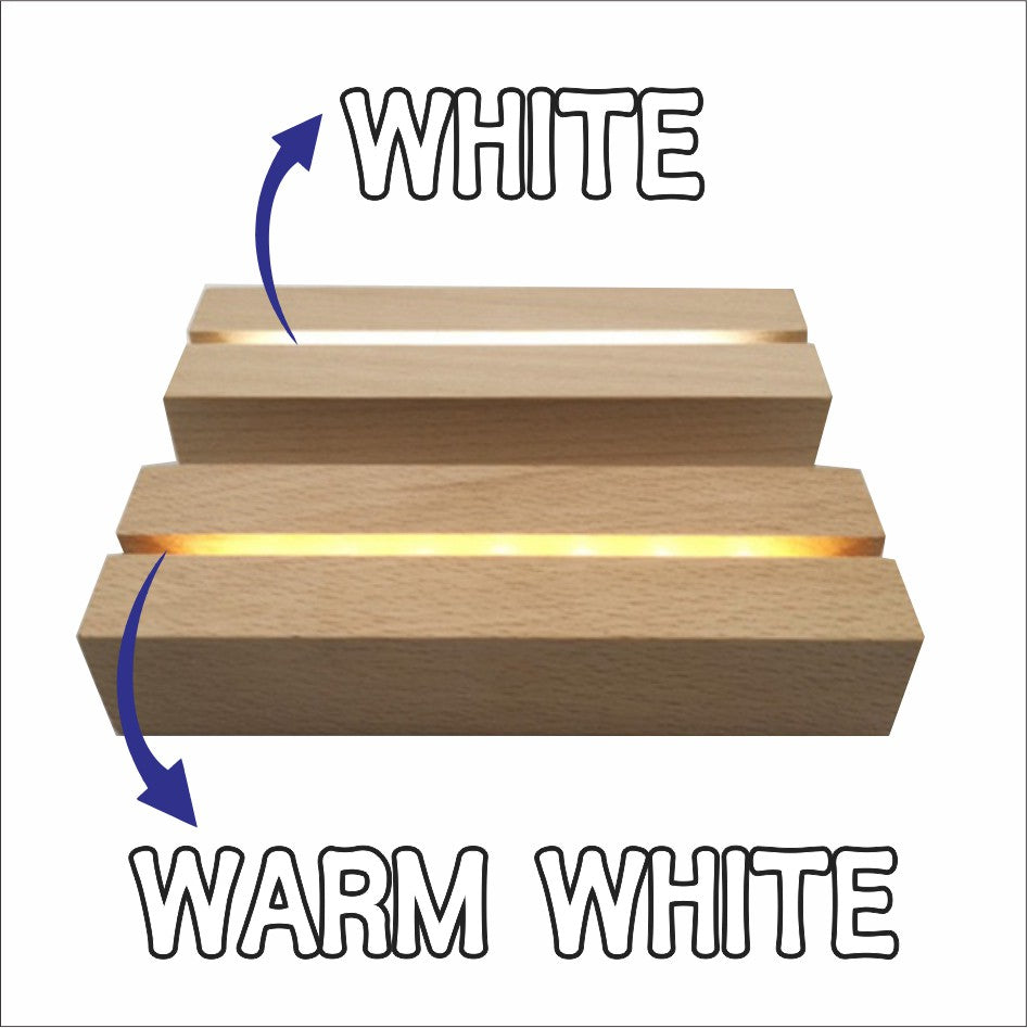 Wooden Led Light Base Stand / White Warm RGB Night Lamp Home Decor Acrylic Christmas Gift Giveaways