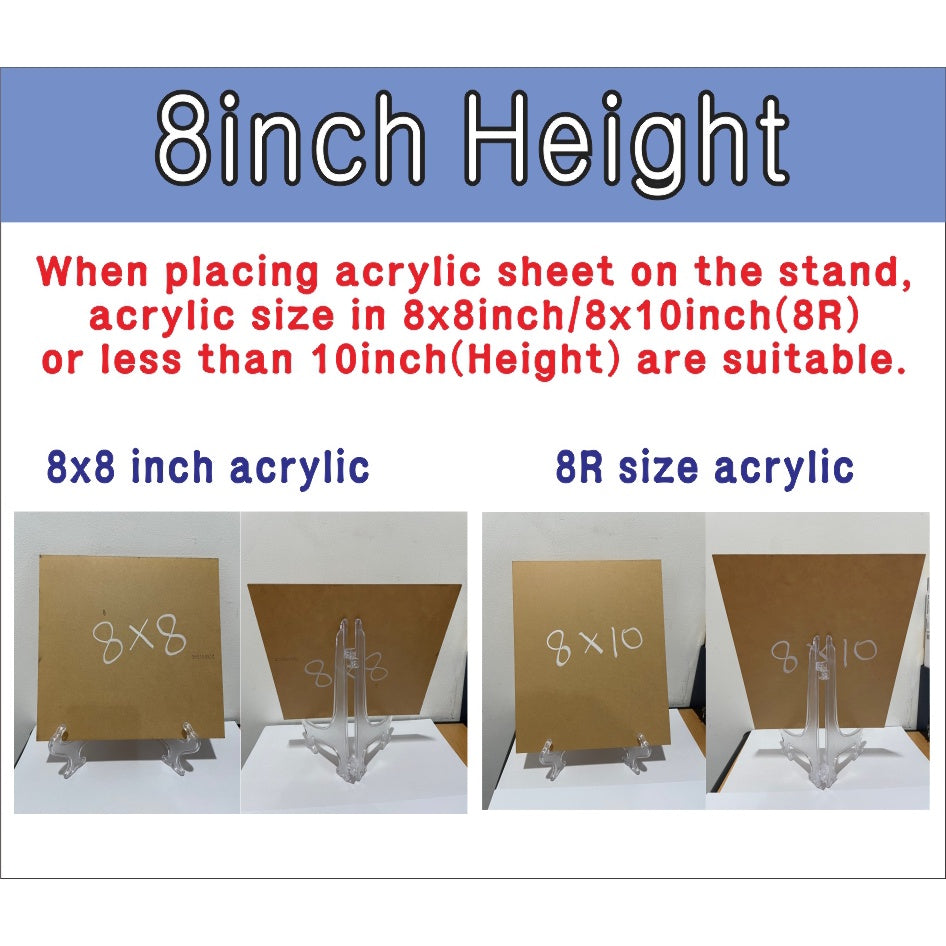Photo Frame Stand Clear Plastic Pedestal Picture Holder / Artwork Acrylic Plexiglass Display Decor