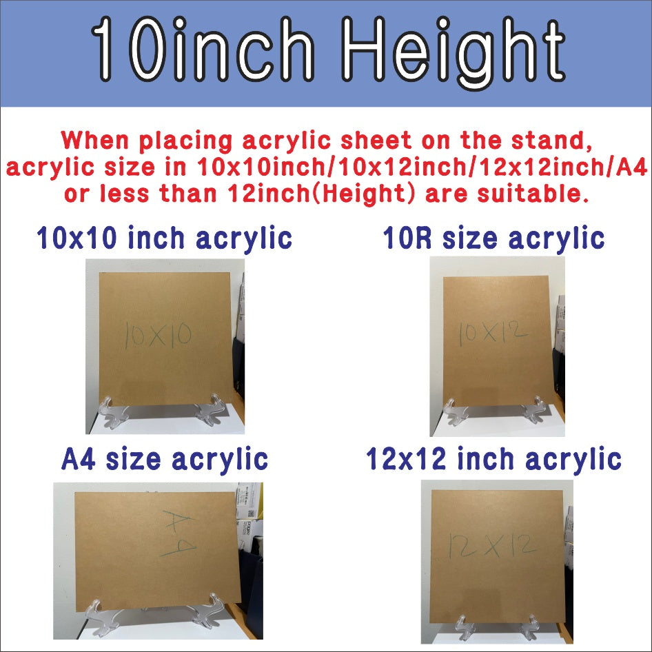 Photo Frame Stand Clear Plastic Pedestal Picture Holder / Artwork Acrylic Plexiglass Display Decor