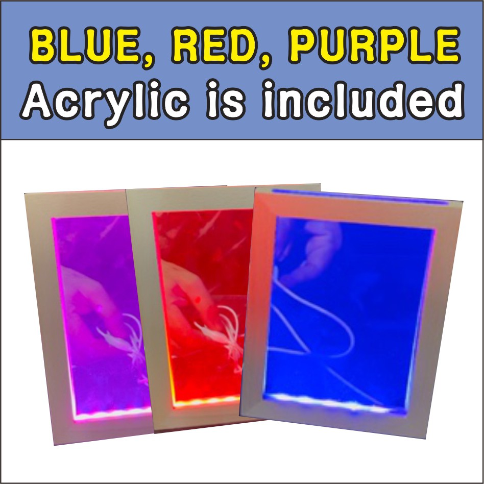 Wooden Led Light Acrylic Frame / White Warm RGB Night Lamp Wood Decor Stand DIY Paint Christmas Gift