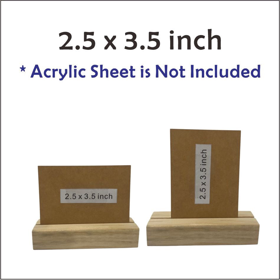 Wooden Base Stand / 2mm Clear Acrylic Wood Decor Standee Gift Office Logo Painting Family Home