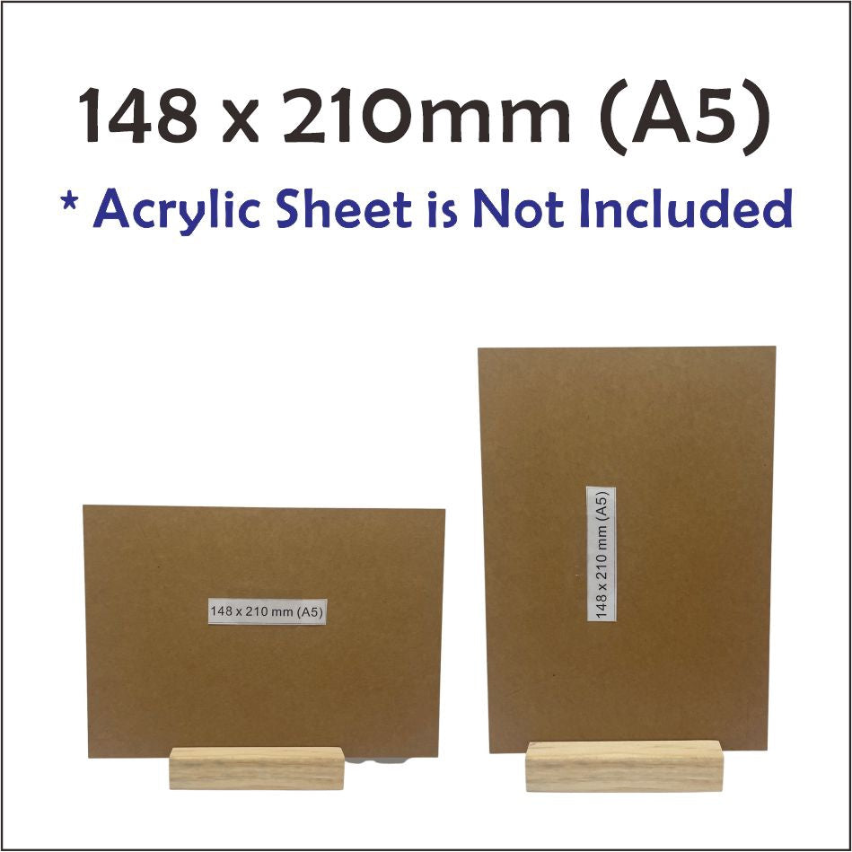 Wooden Base Stand / 2mm Clear Acrylic Wood Decor Standee Gift Office Logo Painting Family Home