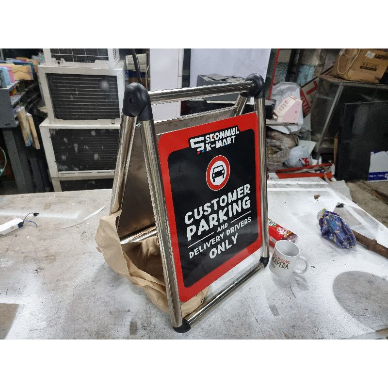 Foldable Stand Parking Signage Floor Sign Logo Printing Standee Restaurant Shop Store Office Decor