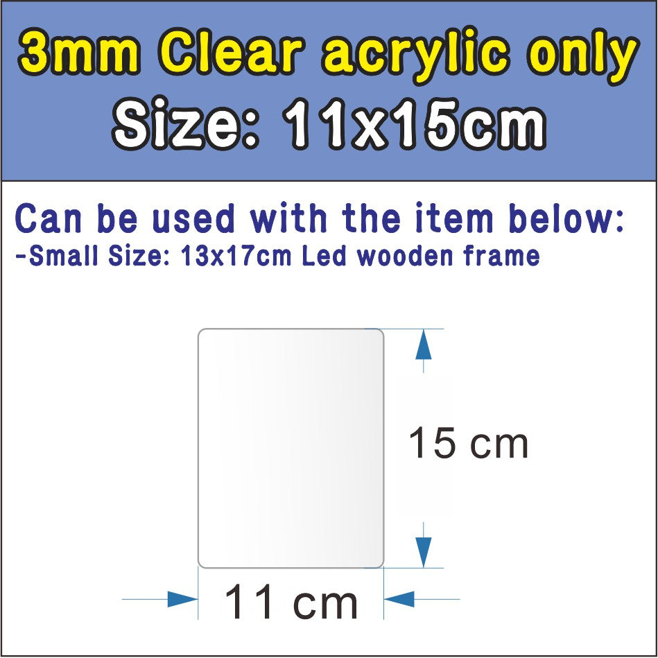 Wooden Led Light Acrylic Frame / White Warm RGB Night Lamp Wood Decor Stand DIY Paint Christmas Gift