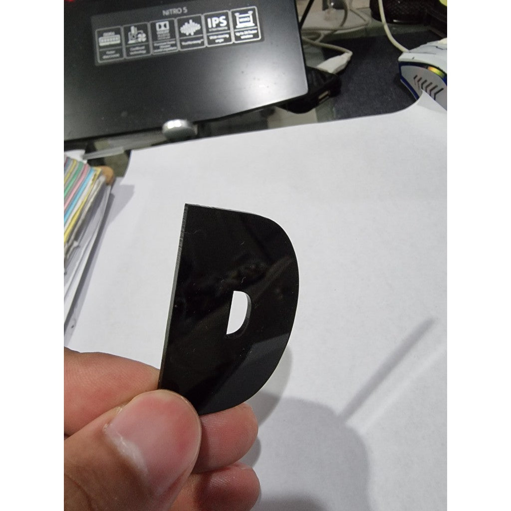 (8/9/10" H) Acrylic Letter Laser Cut / Alphabet Number Clear Transparent Black White Color Signage