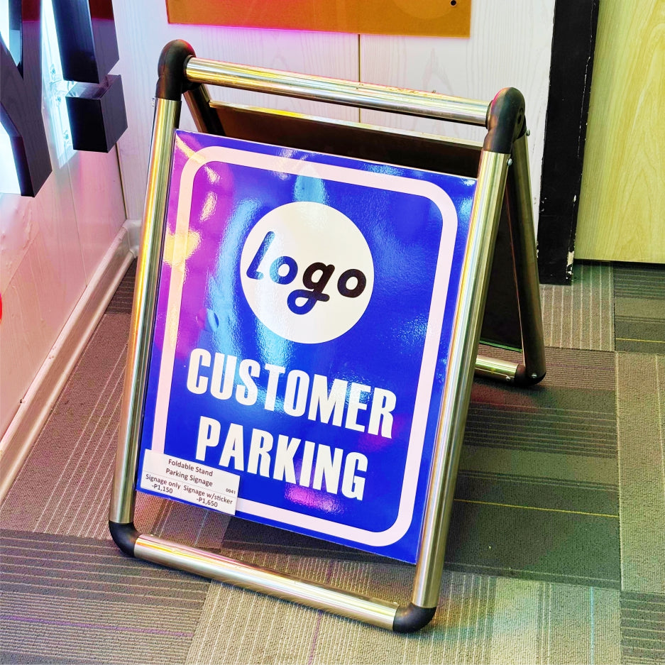 Foldable Stand Parking Signage Floor Sign Logo Printing Standee Restaurant Shop Store Office Decor
