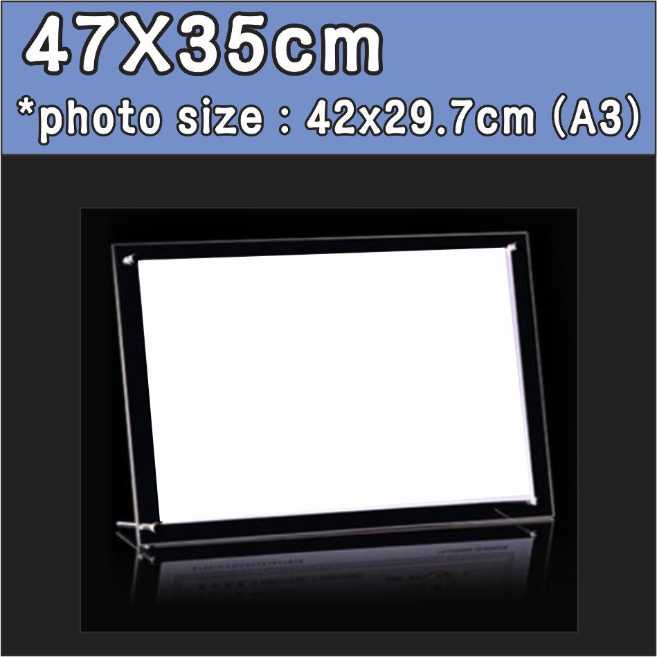 Acrylic Photo Frame With Silver Pin / Promo Menu Holder Picture Stand Decoration for Christmas Gift