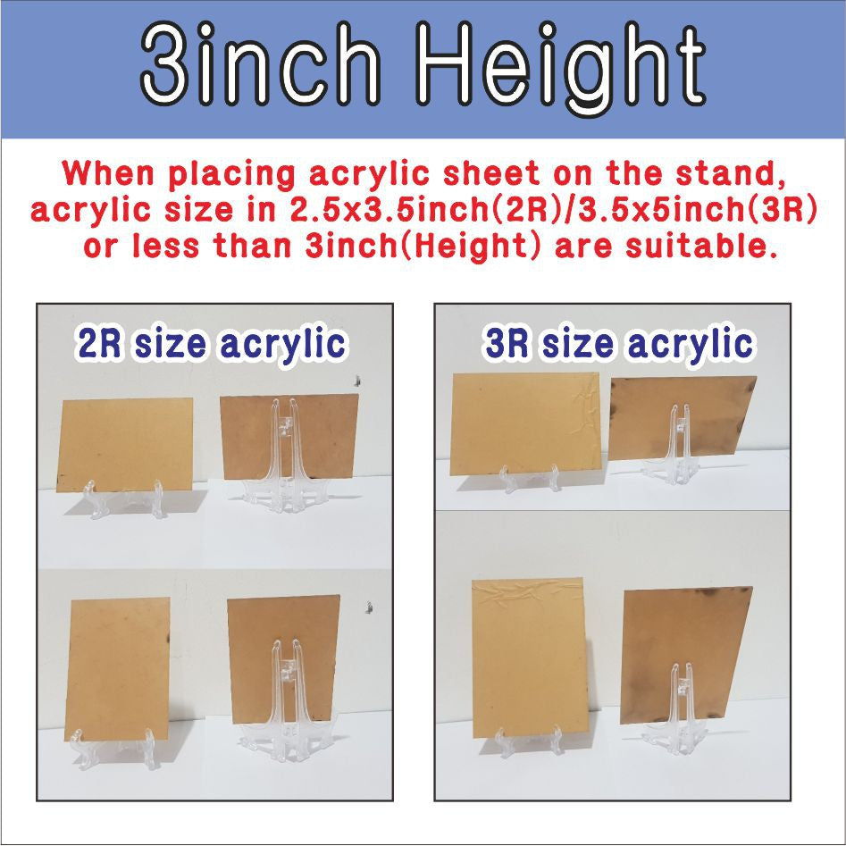 Photo Frame Stand Clear Plastic Pedestal Picture Holder / Artwork Acrylic Plexiglass Display Decor