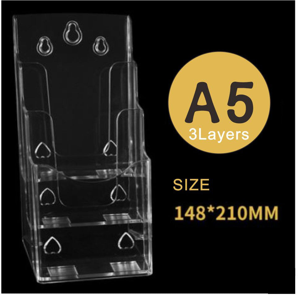 Clear Acrylic Brochure Holder / Flyer Booklet Pamphlet Menu Paper Stand Transparent Standee Display