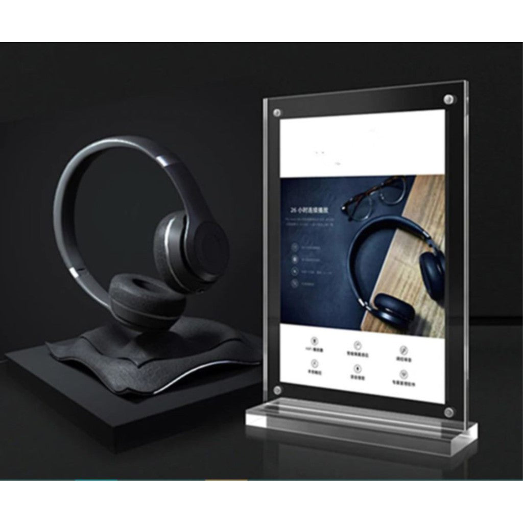 3mm Clear Acrylic Table Stand / Strong magnetic / Menu Paper Holder Promo Card Photo Frame Standee