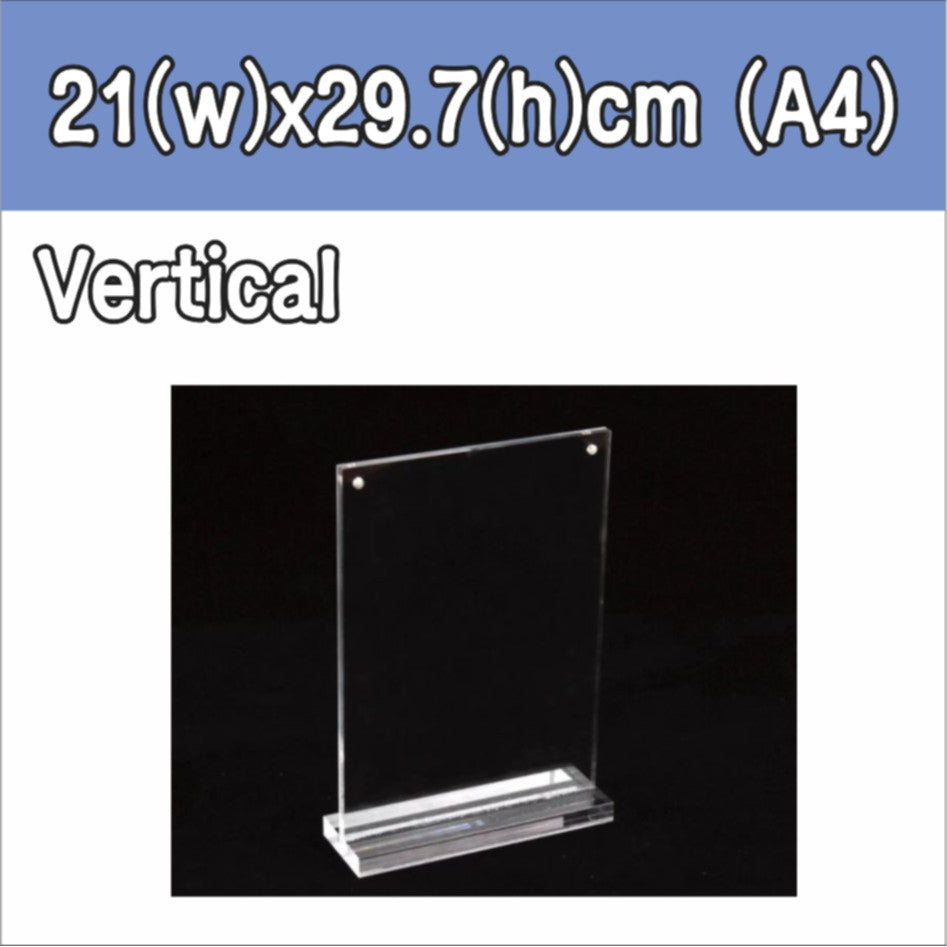 3mm Clear Acrylic Table Stand / Strong magnetic / Menu Paper Holder Promo Card Photo Frame Standee