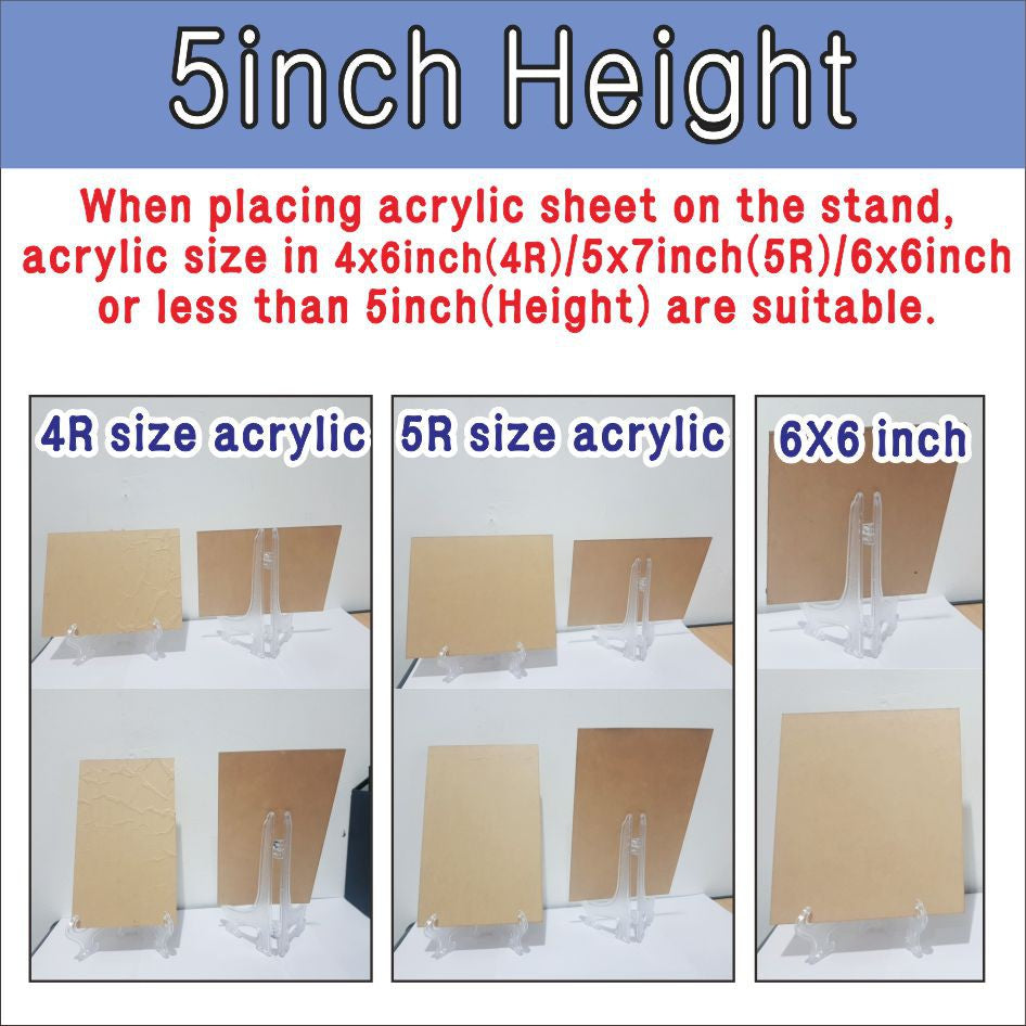 Photo Frame Stand Clear Plastic Pedestal Picture Holder / Artwork Acrylic Plexiglass Display Decor