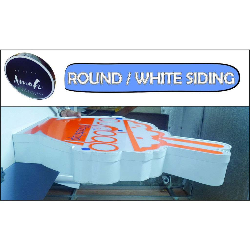 60cm(2FT) Durable Circle Square Single Face Signage Sign Decor LED Outdoor Logo DIY Restaurant Shop