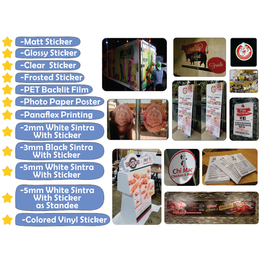( Contact us for Quotation before Purchase )Customized Print & Cut Sticker / Poster / Sintra Board