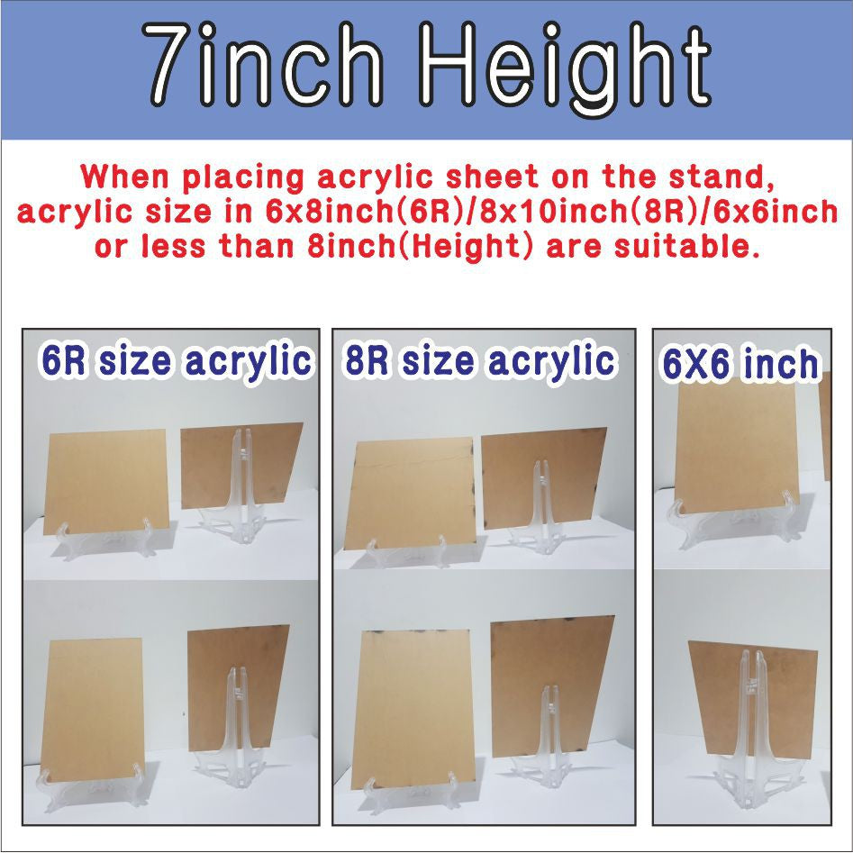 Photo Frame Stand Clear Plastic Pedestal Picture Holder / Artwork Acrylic Plexiglass Display Decor
