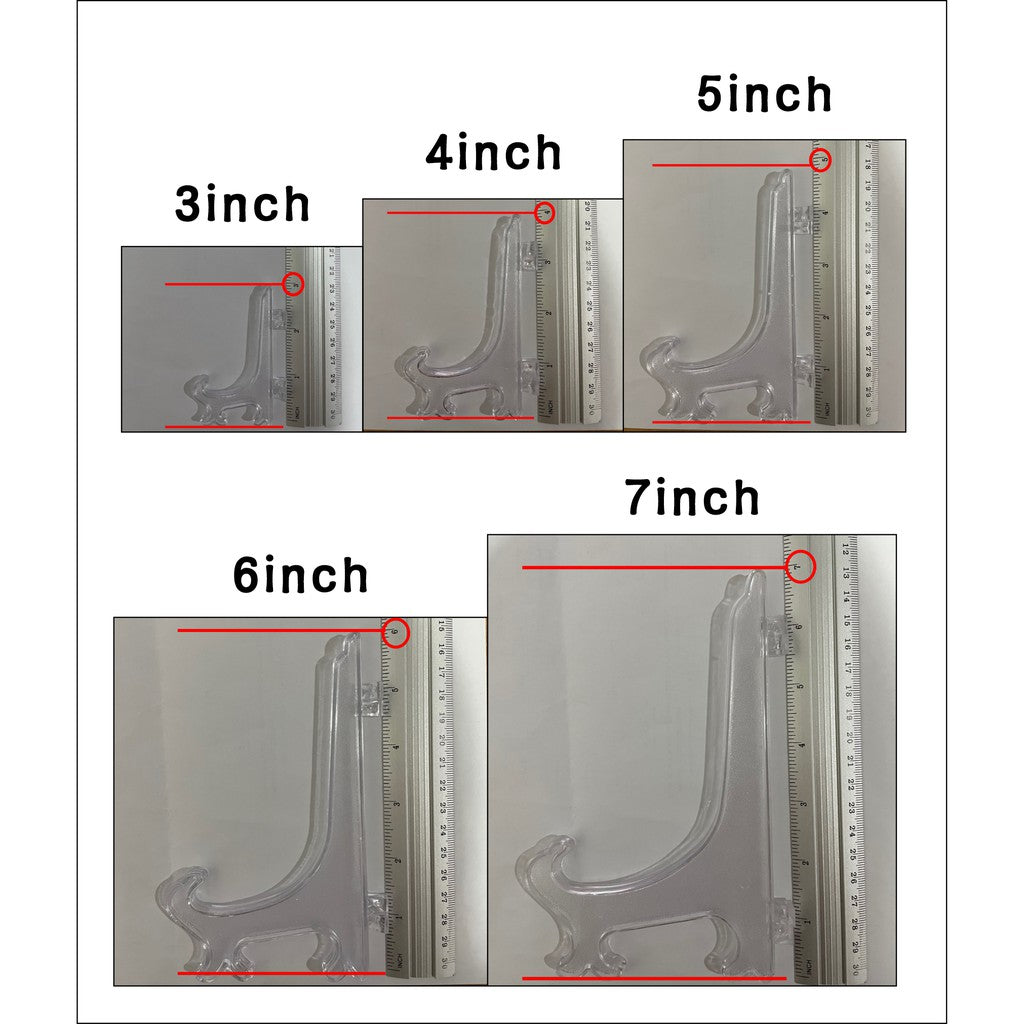 Photo Frame Stand Clear Plastic Pedestal Picture Holder / Artwork Acrylic Plexiglass Display Decor