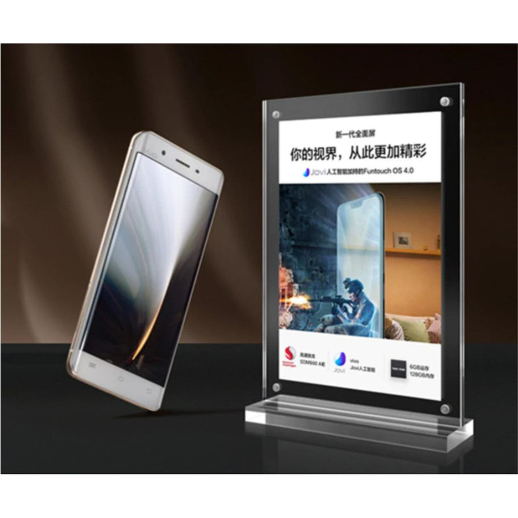 3mm Clear Acrylic Table Stand / Strong magnetic / Menu Paper Holder Promo Card Photo Frame Standee