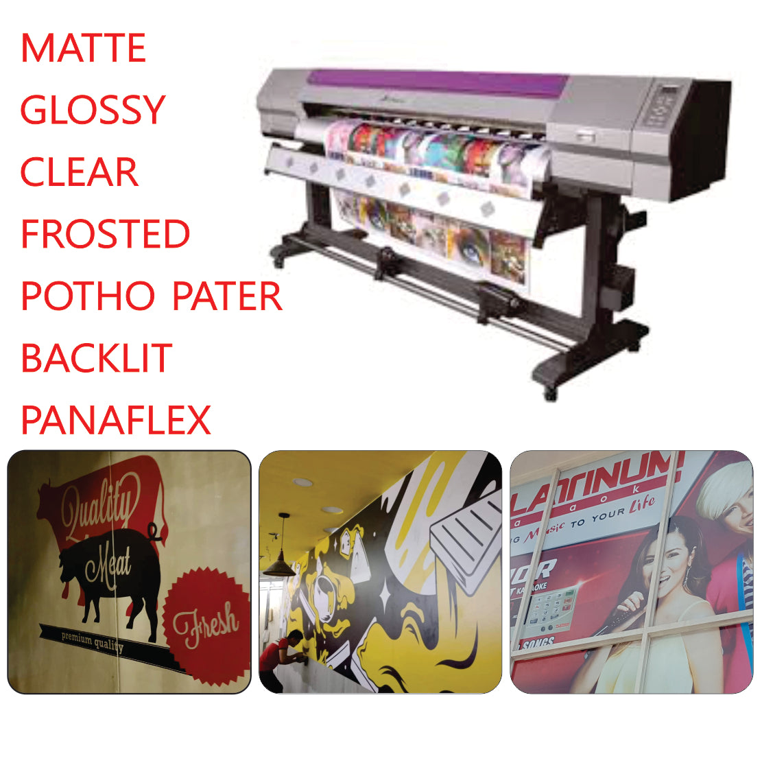 High Quality Customized Vinyl Sticker Printing / Matte Glossy Clear Frosted Poster Backlit Panaflex
