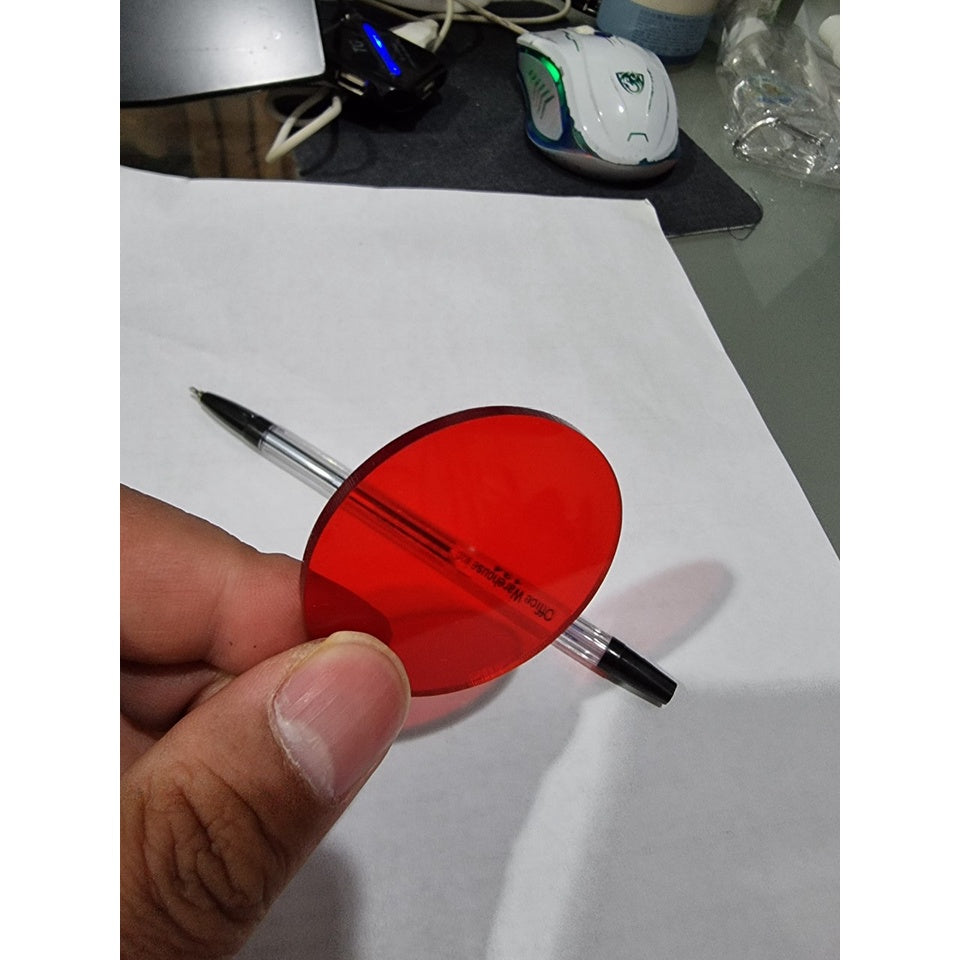 Transparent "Red" Circle Round Acrylic Sheet Pre Cut & Customized Size 1/ Plastic Glass Plexiglass