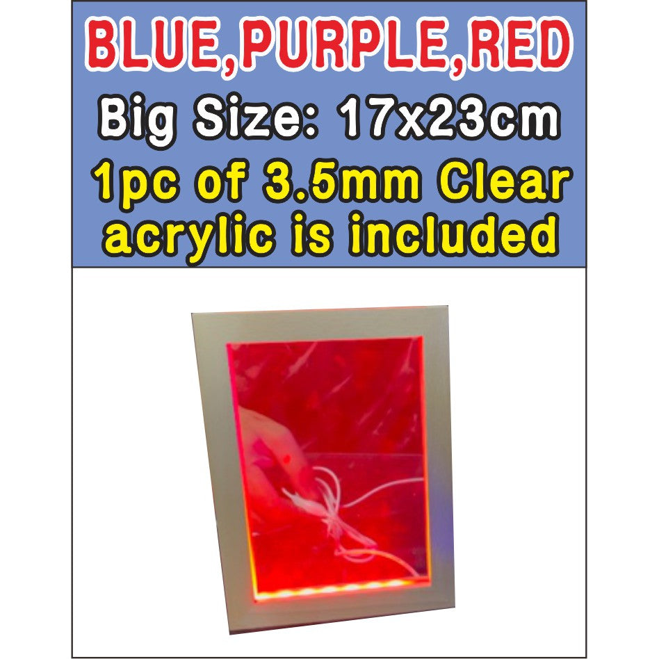 Wooden Led Light Acrylic Frame / White Warm RGB Night Lamp Wood Decor Stand DIY Paint Christmas Gift