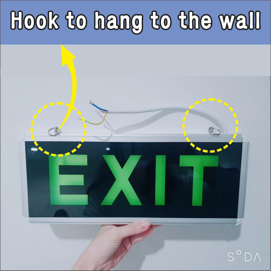 Exit LED Light Sign Office Construction Restaurant Shop Store Building Signage Emergency Fire Safety