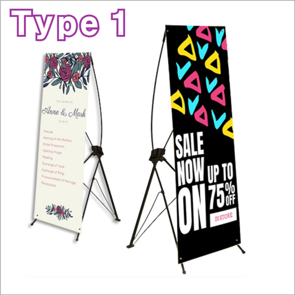 X Banner Stand 60x160 & 80x180 cm Standee Tarp Stand Tarpaulin Stand Heavy Duty Display Xbanner Sign