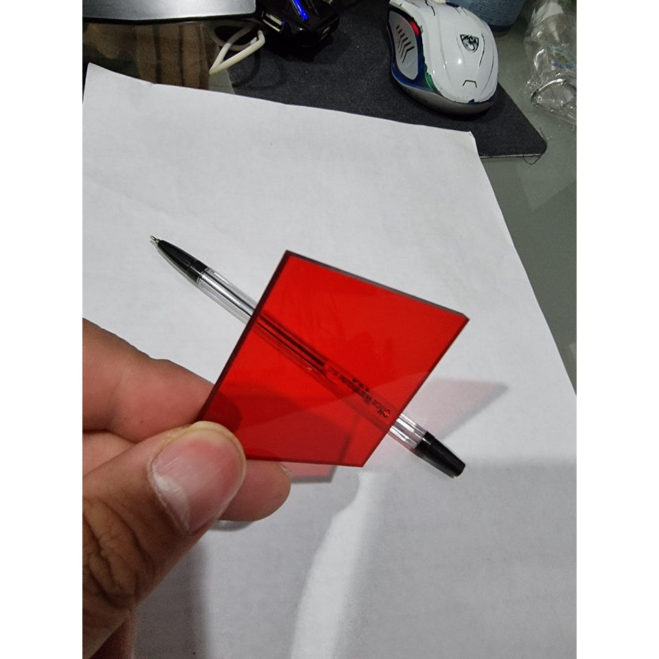 Transparent "RED" Acrylic Sheet Pre Cut & Customized Size1/ Sheets Plastic Glass Plexiglass Colorful