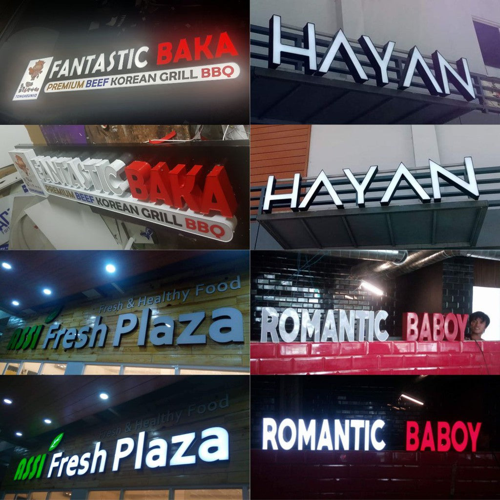 Customized Aluminum Letter Signage / LED Light Sign Acrylic DIY Signboard Korean Panaflex Stainless