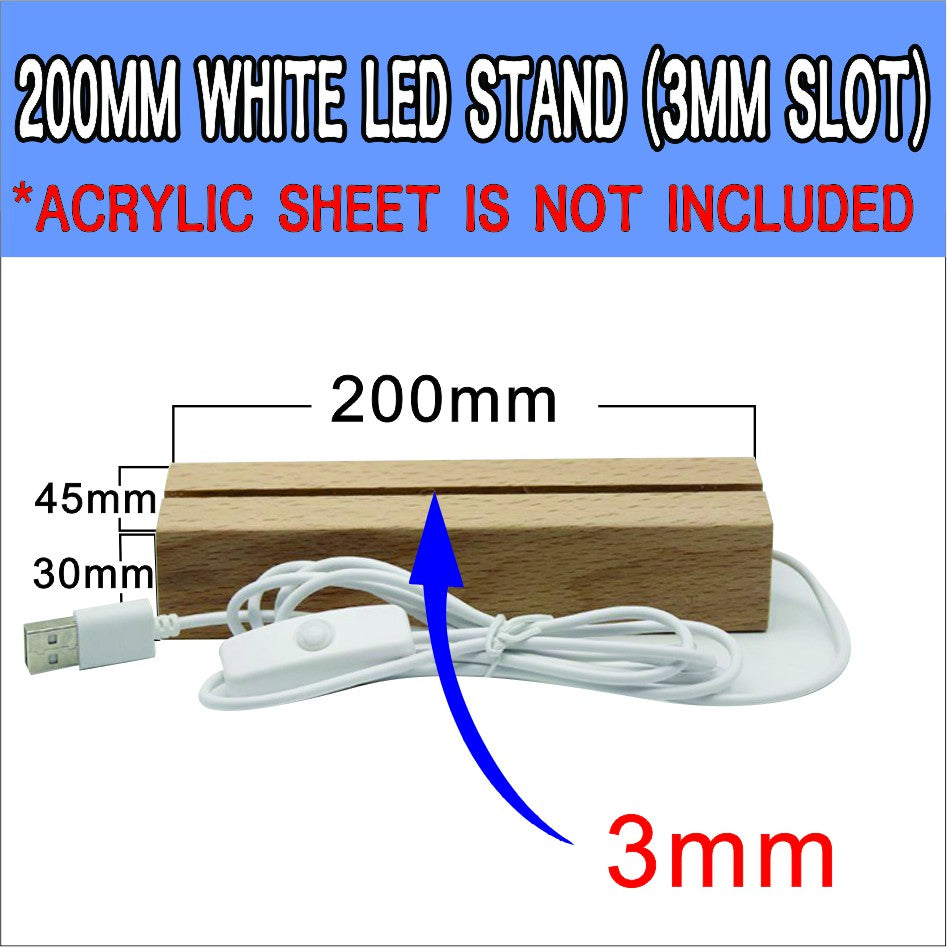 Wooden Led Light Base Stand / White Warm RGB Night Lamp Home Decor Acrylic Christmas Gift Giveaways