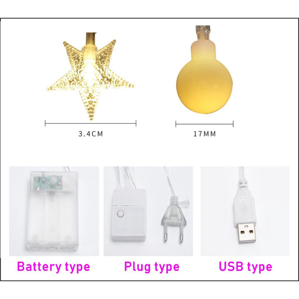 Led Small Star String Lights 1 / Party Wedding Cake Decor LED Light String Lights String Light Bulb
