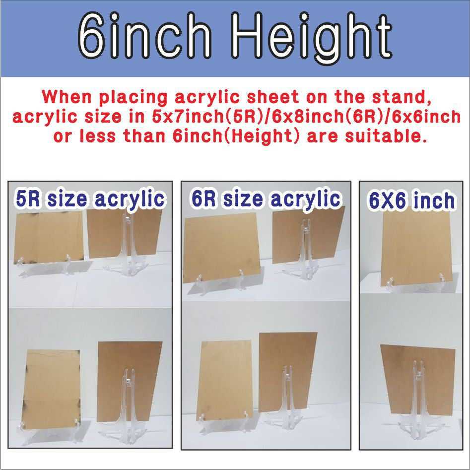 Photo Frame Stand Clear Plastic Pedestal Picture Holder / Artwork Acrylic Plexiglass Display Decor