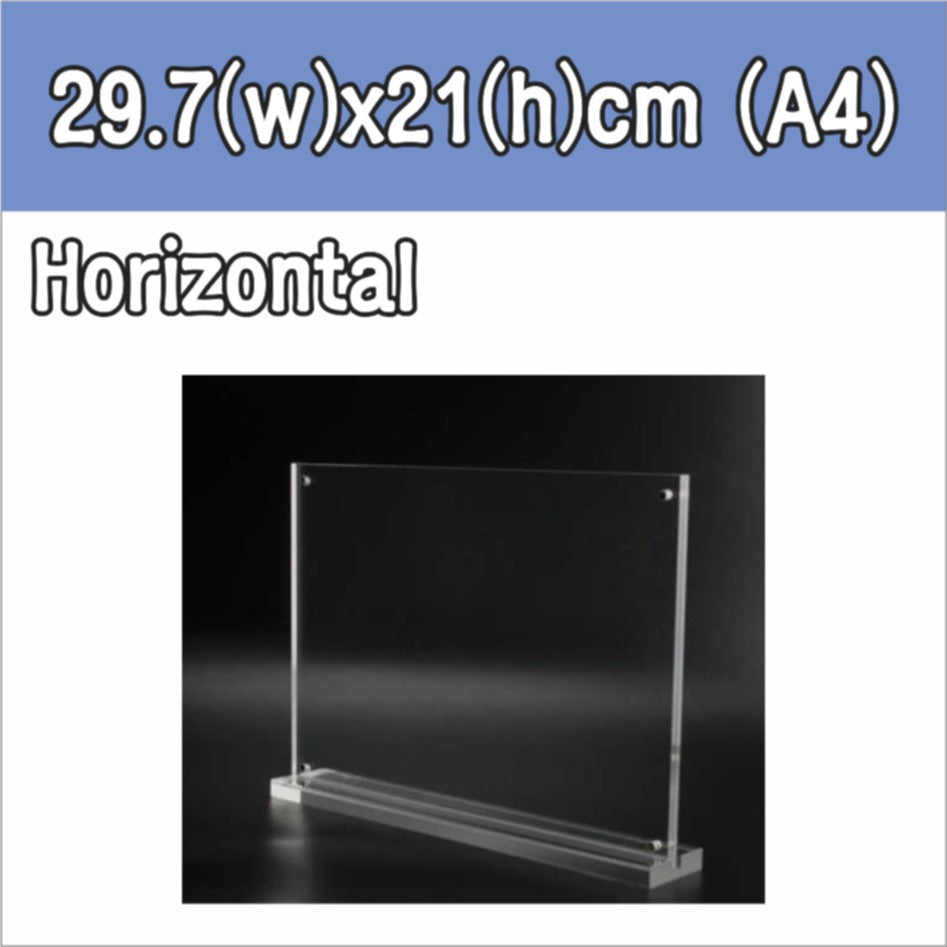 3mm Clear Acrylic Table Stand / Strong magnetic / Menu Paper Holder Promo Card Photo Frame Standee