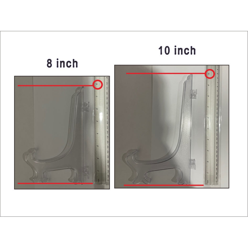 Photo Frame Stand Clear Plastic Pedestal Picture Holder / Artwork Acrylic Plexiglass Display Decor