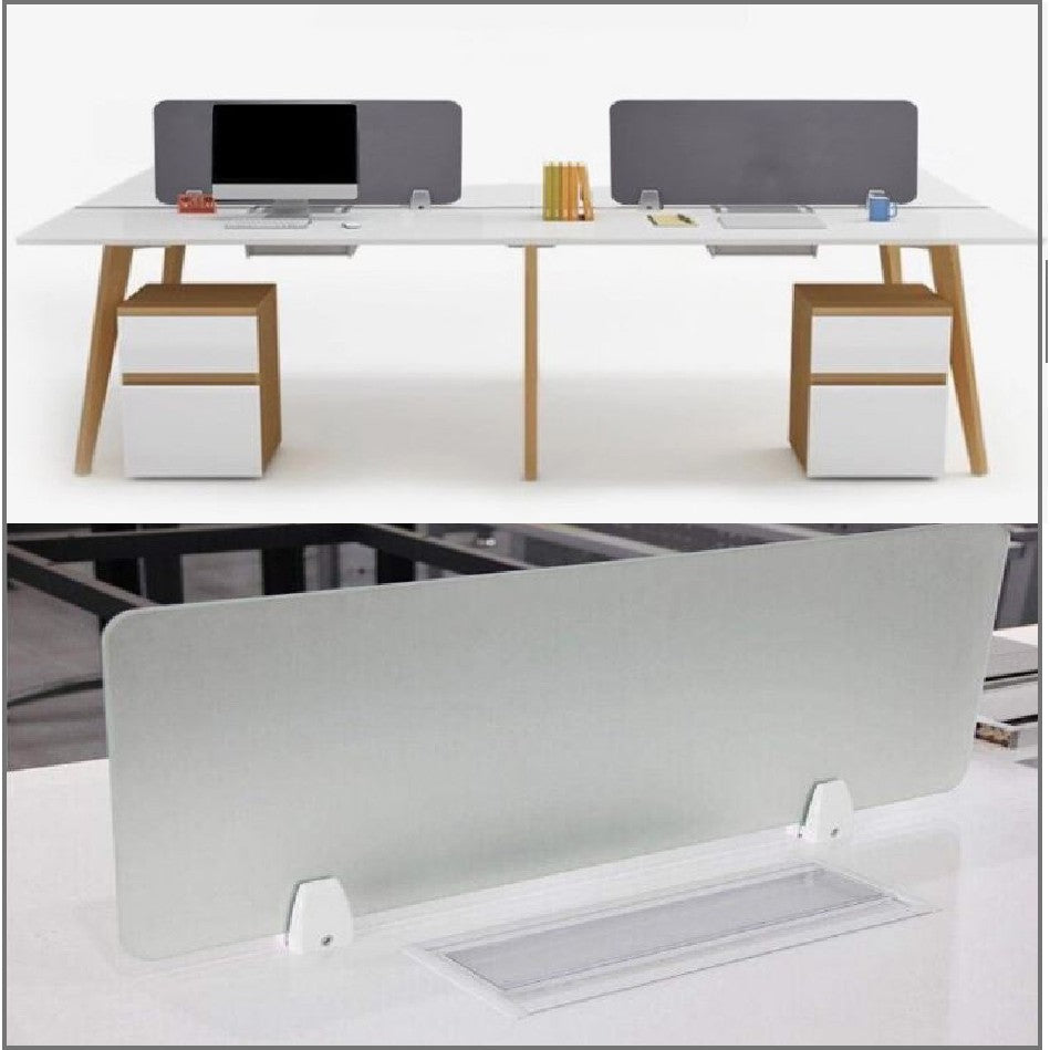 Table Shield Holder / Divider Bracket White Clamp Acrylic Partition Supporter Desk Baffle Brace Clip
