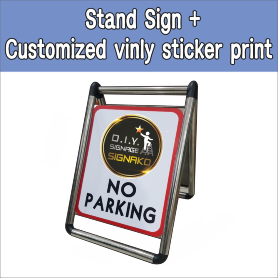 Foldable Stand Parking Signage Floor Sign Logo Printing Standee Restaurant Shop Store Office Decor