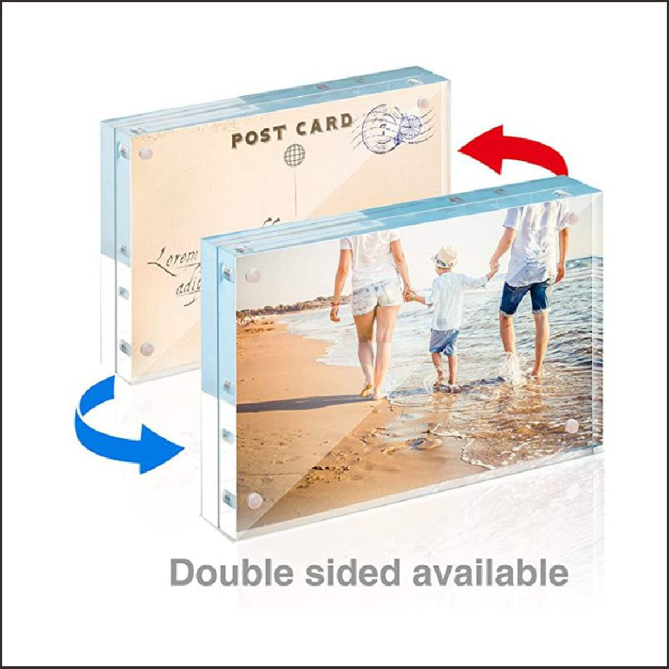 10mm Clear Acrylic Photo Frame 1/ Strong magnet Card Holder Picture Stand Transparent Christmas gift
