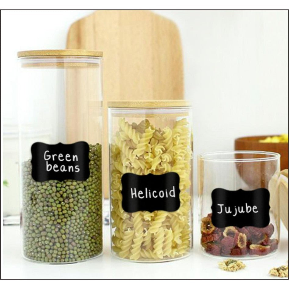 30pcs Blackboard Sticker / White Pen / Reusable Label Name Kitchen Cafe Restaurant Bar Bottle Decor