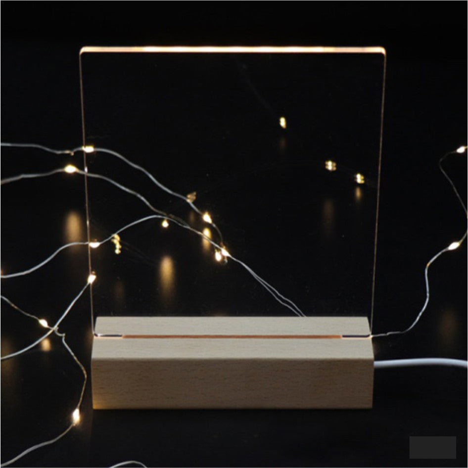 Wooden Led Light Base Stand / White Warm RGB Night Lamp Home Decor Acrylic Christmas Gift Giveaways