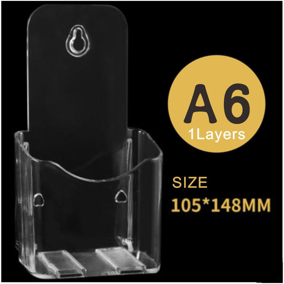 Clear Acrylic Brochure Holder / Flyer Booklet Pamphlet Menu Paper Stand Transparent Standee Display