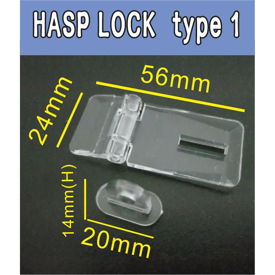 Clear Acrylic Hinge Lock Handle Hasp Folding Knob Concealed hinges Padlock Plexiglass Glass Plastic