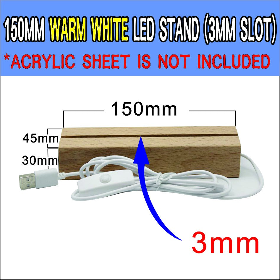Wooden Led Light Base Stand / White Warm RGB Night Lamp Home Decor Acrylic Christmas Gift Giveaways