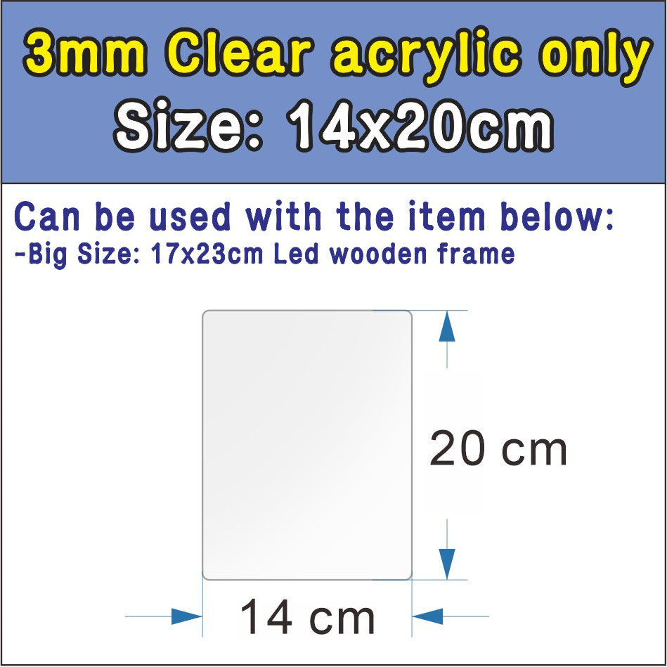 Wooden Led Light Acrylic Frame / White Warm RGB Night Lamp Wood Decor Stand DIY Paint Christmas Gift