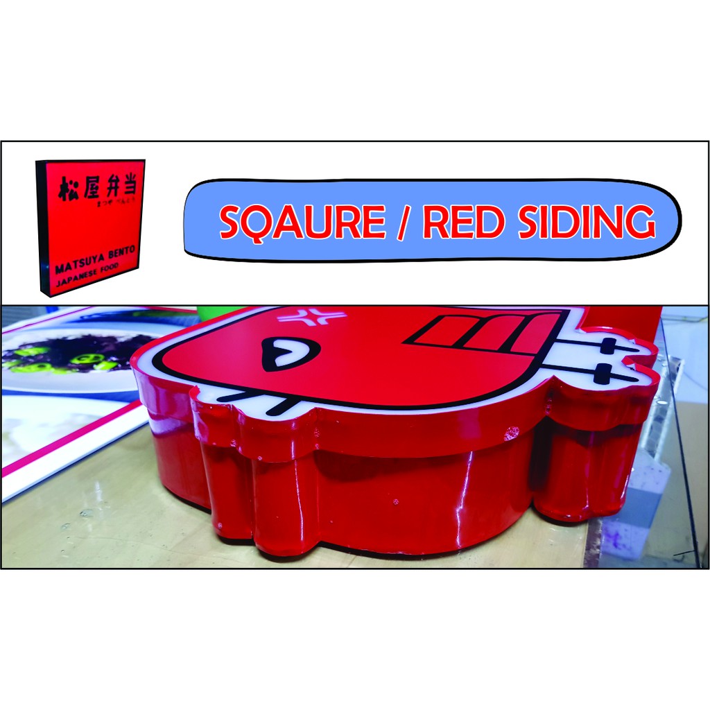 60cm(2FT) Durable Circle Square Single Face Signage Sign Decor LED Outdoor Logo DIY Restaurant Shop
