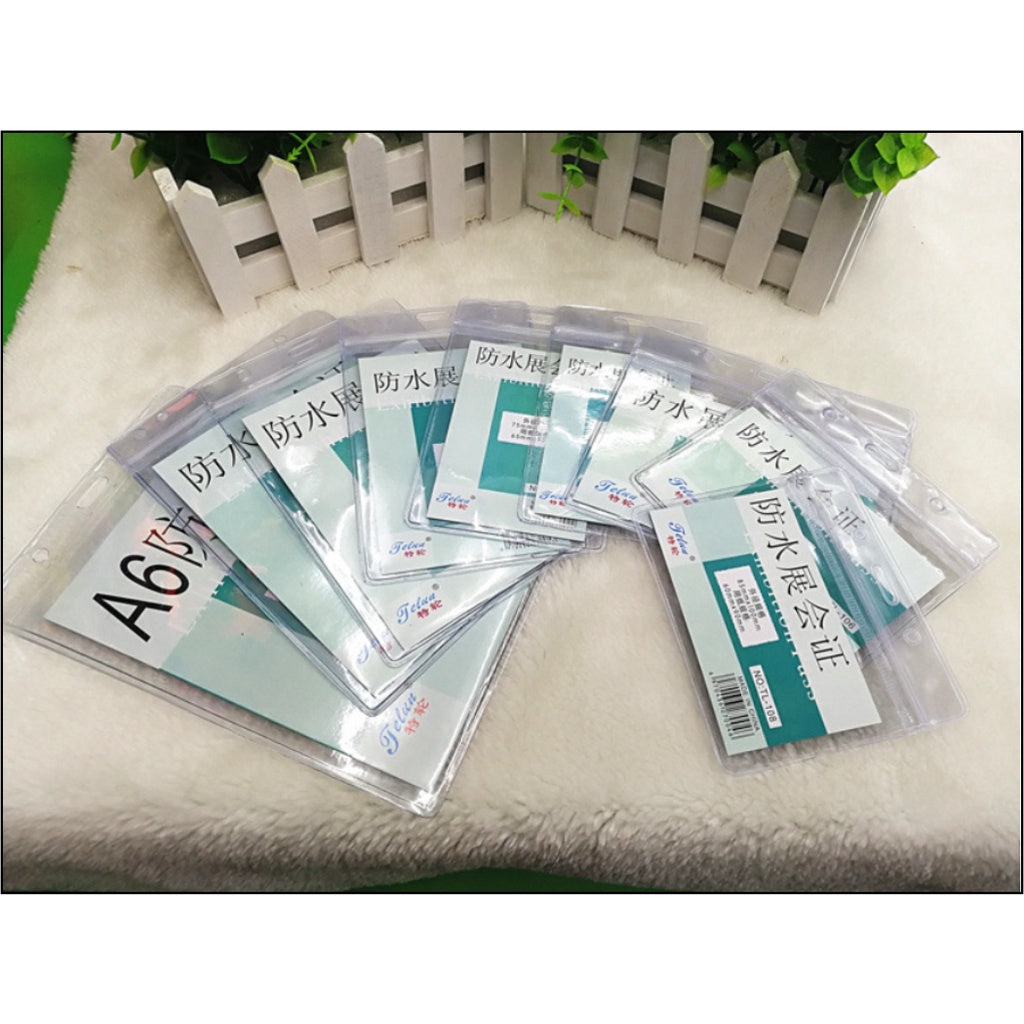 (5pcs) Ziplock Transparent ID Case & Lanyard Holder 1 / Student Company Card Paper Photo Plastic